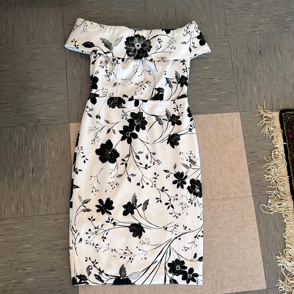 Calvin Klein black and white floral dress